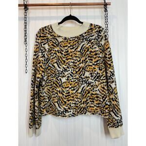 Rachel Comey X Target Animal Crewneck Pullover Sweater Cream Yellow Black Size S